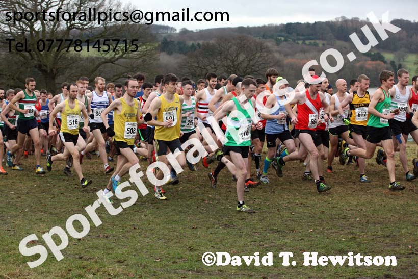 Senior men, 2018 Northern Cross Country Champs., Harewood House, Leeds. Photo: David T. Hewitson/Sports for All Pics